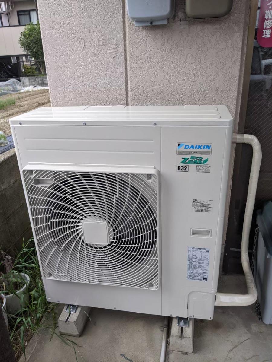業務用エアコン、日本オフィス空調　施工後室外機